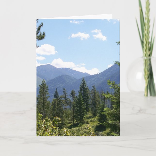 Tarjeta Montana Forest and Mountains Scenic View (Anverso)