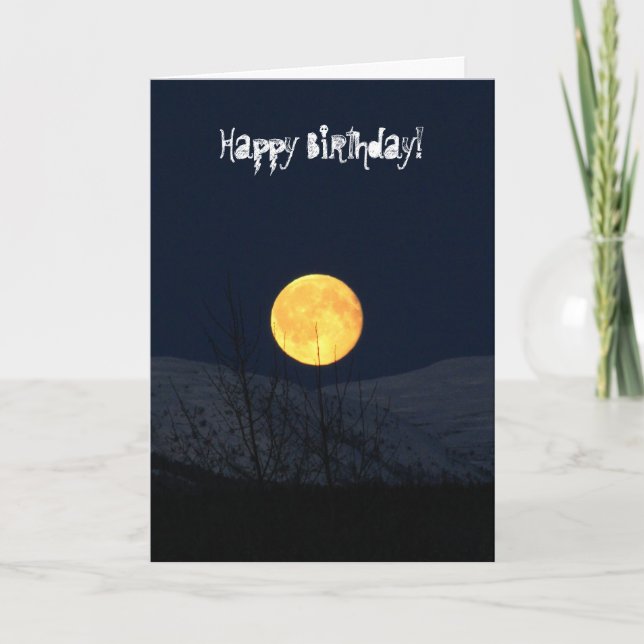 Tarjeta Montaña Luna; Feliz cumpleaños (Anverso)