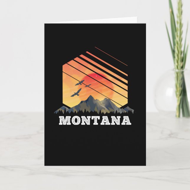 Tarjeta Montaña Montana Sunset Estados Unidos Regalos (Anverso)