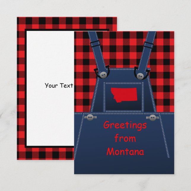 Tarjeta Montana Overalls Buffalo Plaid Grey (Anverso / Reverso)