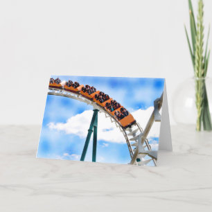 Tarjeta Montaña rusa anaranjada que apresura