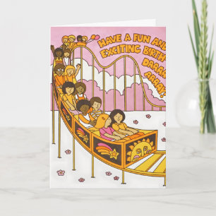 Tarjeta Montaña Rusa de Cumpleaños Divertida y Emocionante
