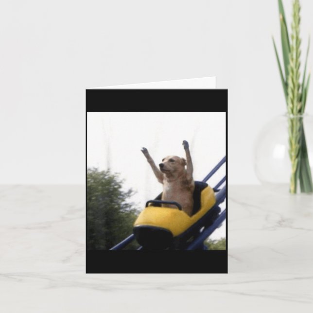 Tarjeta Montaña Rusa de Perro Labrador Meme Divertido (Anverso)