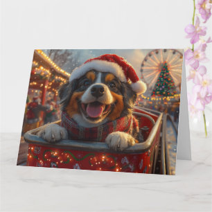 Tarjeta Montaña Rusa de Perros Bouviers des Flandres Navid