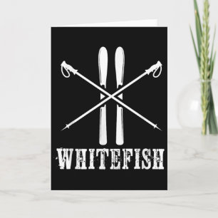 Tarjeta Montaña Whitefish Esquí Esquiador Esquí Nórdico Al