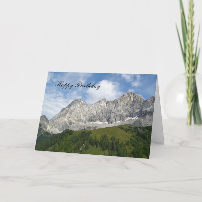 Tarjeta Montañas austriacas por el cumpleaños (Anverso)