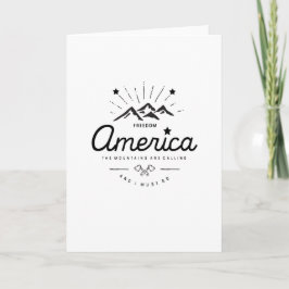 Tarjeta Montañas de América están Llamando Debo Ir Mono Bl