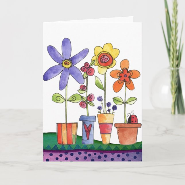 Tarjeta Montañas de flores (Anverso)