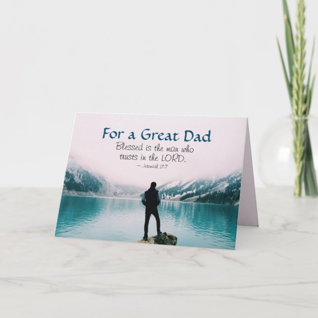 Tarjeta Montañas, la Biblia inspiradora frente al Día del  (Anverso)