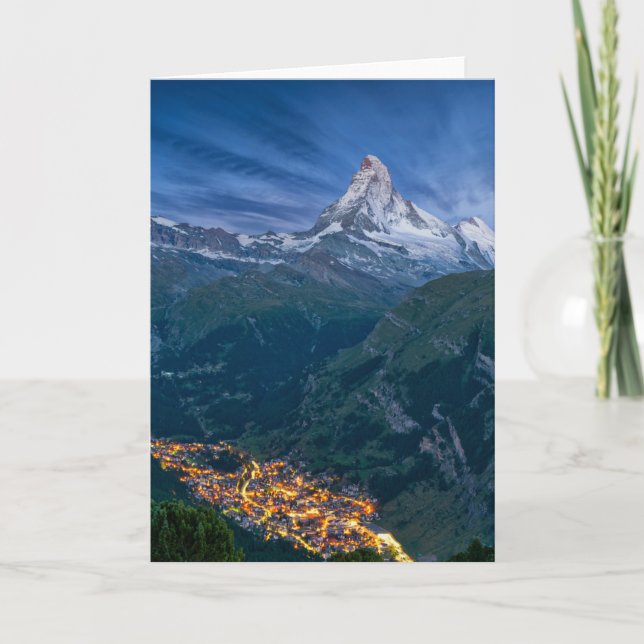 Tarjeta Montañas | Matterhorn, Zermatt, Alpes suizos (Anverso)