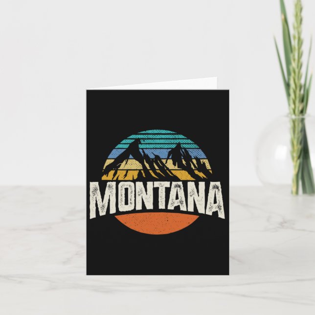 Tarjeta Montañas Montana Diseño Retro Senderismo Mt (Anverso)