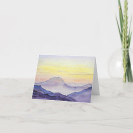 Tarjeta Montañas Notecard de la acuarela