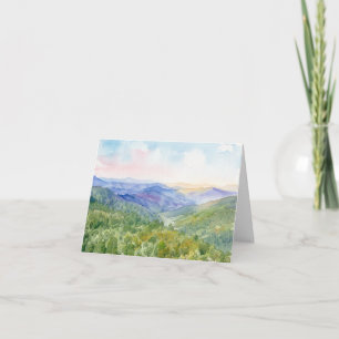 Tarjeta Montañas Ouachita de Arkansas acuarela