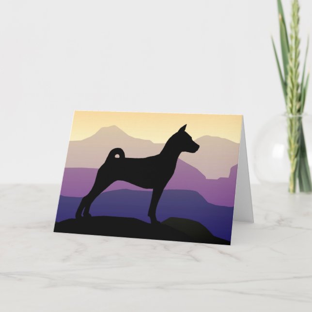 Tarjeta Montañas púrpuras Basenji (Anverso)