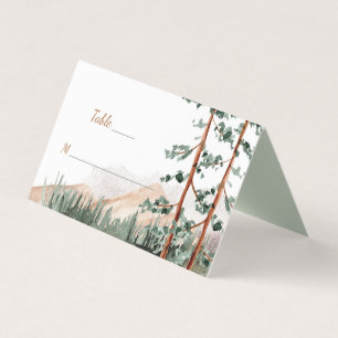 Tarjeta Montañas rusticas Selva Pino Árboles de Pino