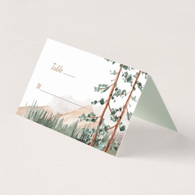 Tarjeta Montañas rusticas Selva Pino Árboles de Pino (Anverso)