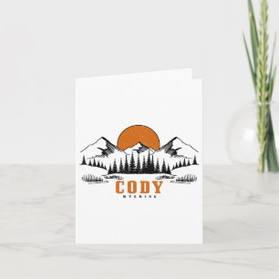 Tarjeta Montañas Vintage Cody Wyoming Eeuu America Souveni