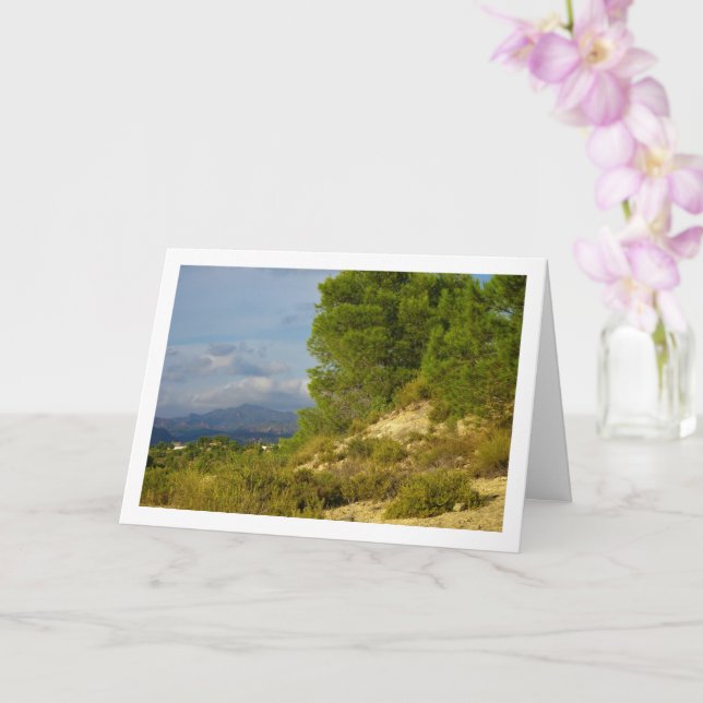 Tarjeta Montañas y pinos (Orquídea)