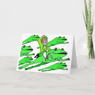 Tarjeta Montando una rana en el Día de San Patricio