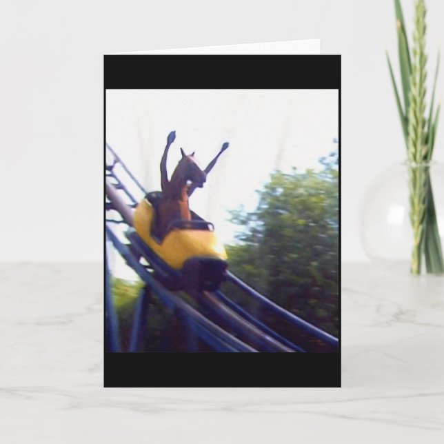 Tarjeta Montar Caballo Loco Montaña Rusa Meme Internet Fu (Anverso)