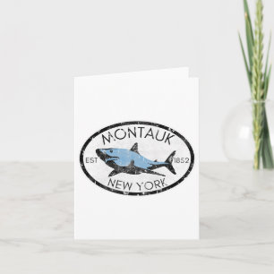 Tarjeta Montauk New York Pesca En Playa De Pescado De Tibu