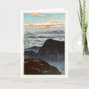 Tarjeta Monte Eboshi, Hiroshi Yoshida, Woodcut
