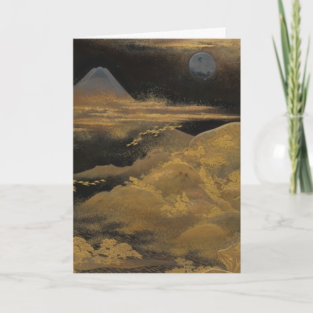 Tarjeta Monte Fuji a la luz de la luna: en blanco (Anverso)