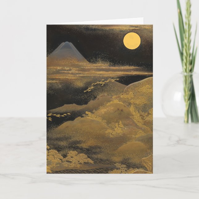 Tarjeta Monte Fuji a la luz de la luna - Golden: en blanco (Anverso)