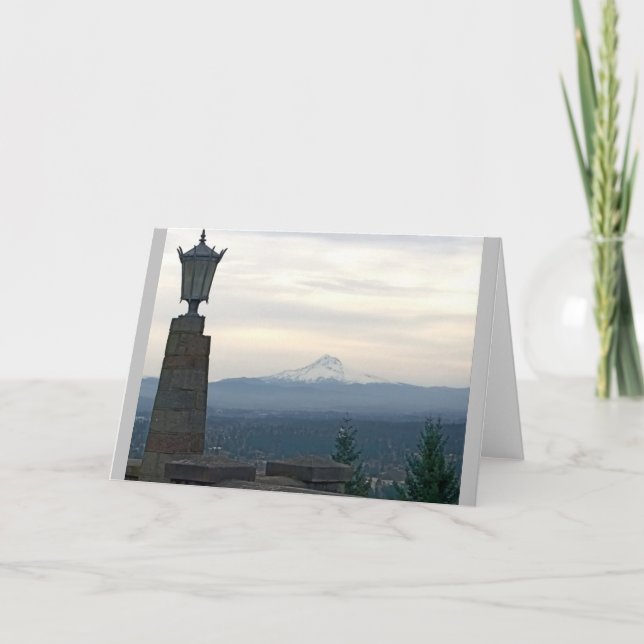 Tarjeta Monte Hood de Rocky Butte, Portland, Oregón (Anverso)