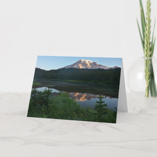 Tarjeta Monte Rainier Reflejado Sunrise II (Anverso)