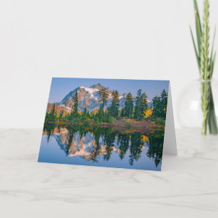 Tarjeta Monte Shuksan reflejado en el lago Reflection
