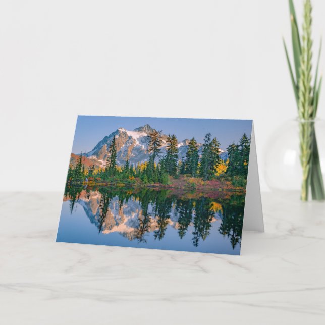 Tarjeta Monte Shuksan reflejado en el lago Reflection (Anverso)