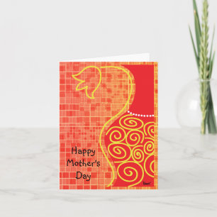 Tarjeta Monthers Day Red Vase Card