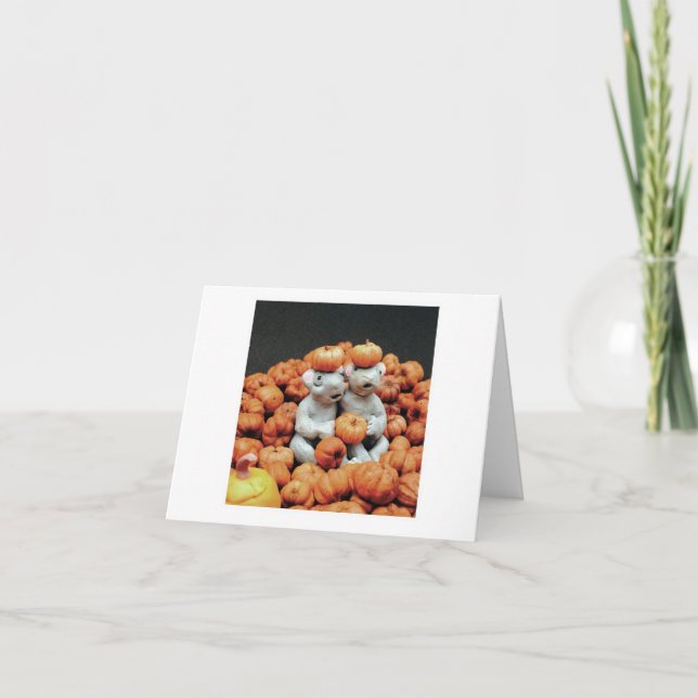 Tarjeta Montón de Calabazas - Ratones (Anverso)