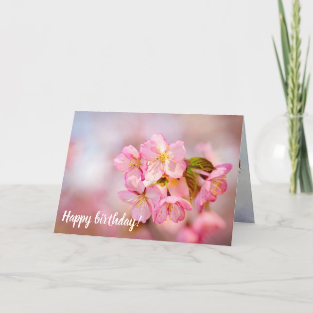 Tarjeta Montón De Flores Frescas De Sakura Rosa En Rosa (Anverso)