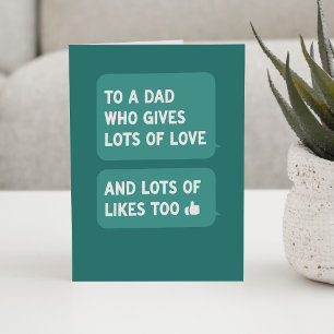 Tarjeta Montones de amor divertido verde Feliz Día del Pad