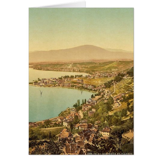 Tarjeta Montreux, y Clarens, lago Geneve, Suiza VI