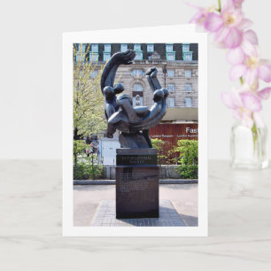 Tarjeta Monumento a la Brigada Internacional en los jardin