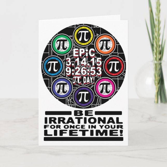 Tarjeta Monumento a los símbolos épicos del Día del Pi (Anverso)