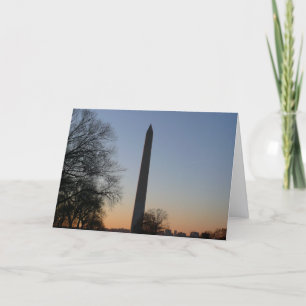 Tarjeta Monumento a Washington al atardecer en DC