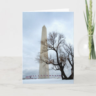 Tarjeta Monumento a Washington en invierno