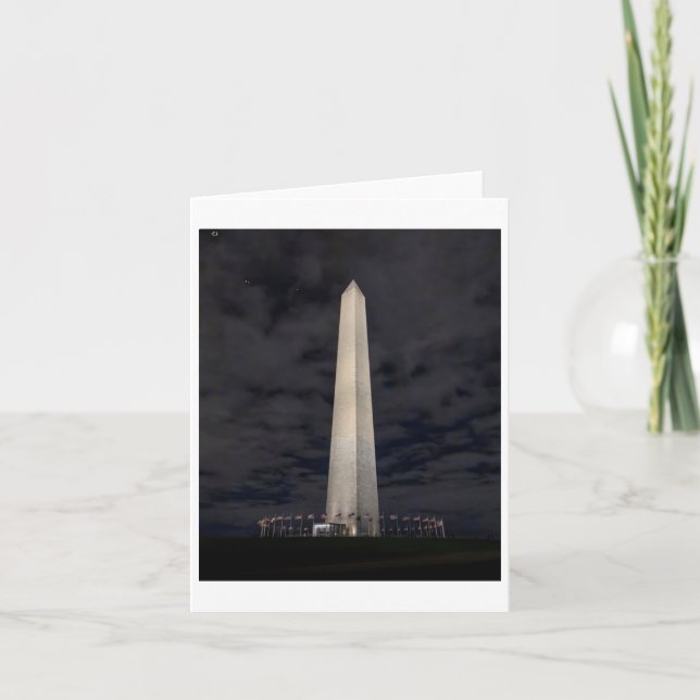 Tarjeta Monumento a Washington, Pegatina De La Noche (Anverso)