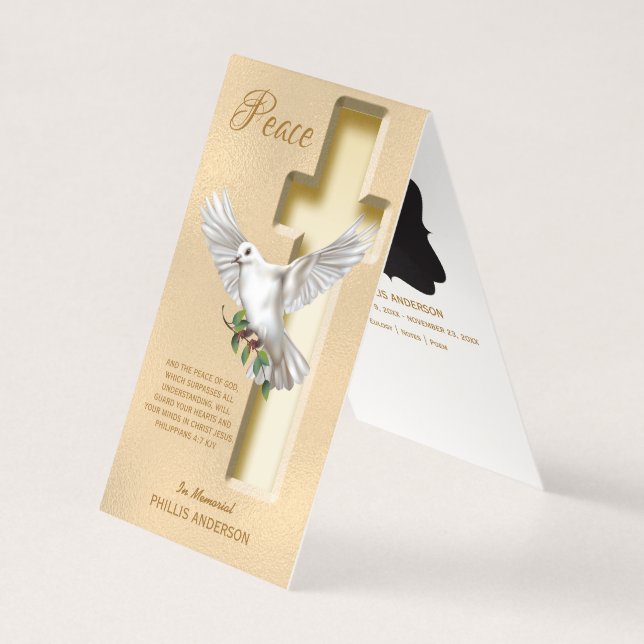 Tarjeta Monumento al funeral de Dove Cross Photo (Anverso)