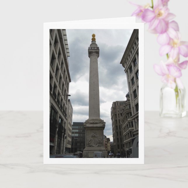 Tarjeta Monumento al Gran Fuego de Londres, Inglaterra, (Orquídea)