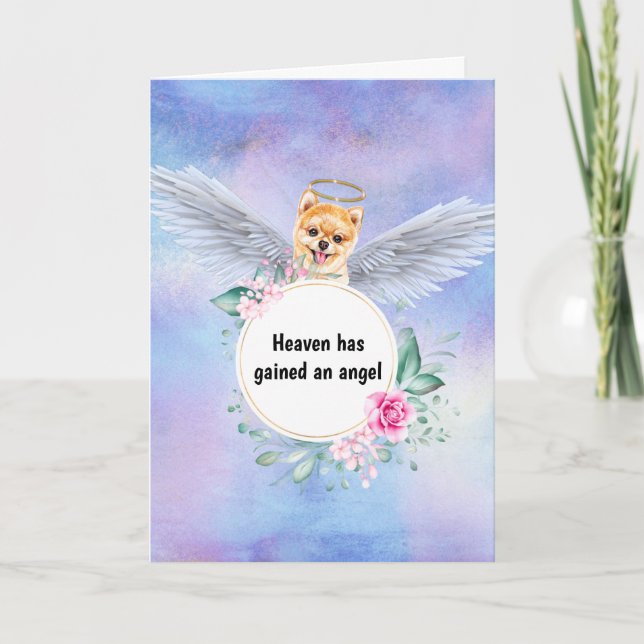 Tarjeta Monumento al mascota Alas de ángel de cielo de col (Anverso)