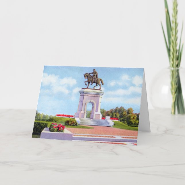 Tarjeta Monumento de Houston Tejas Sam Houston (Anverso)
