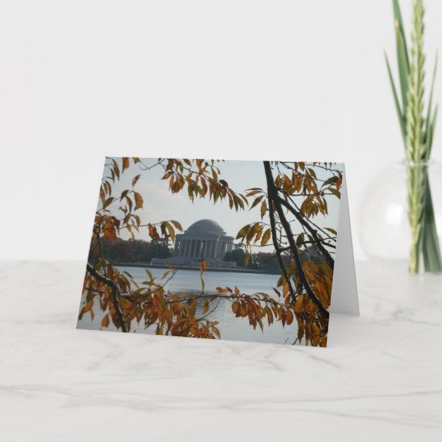 Tarjeta Monumento de Jefferson en la caída (Anverso)