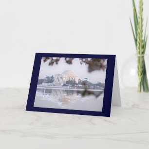 Tarjeta Monumento de Jefferson reflejado en lavabo de