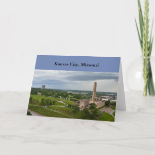Tarjeta Monumento de la libertad y edificio de BMA, Kansas