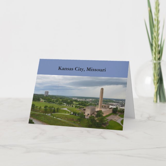 Tarjeta Monumento de la libertad y edificio de BMA, Kansas (Anverso)